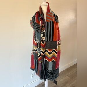 Do Everything With Love Multicolor Geometric Pattern‎ Shawl Scarf NWT
